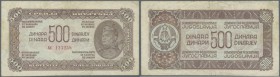 Yugoslavia: 500 Dinara 1944, P.54 in used condition with several folds and minor stains. Condition: F+
