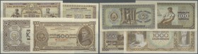 Yugoslavia: set with 2 Banknotes series 1946 containing 50 and 100 1946, P.64a, 65b, 50 Dinara in Fine condition with several vertical folds, the othe...