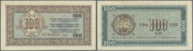Yugoslavia: Istria, Fiume & Slovenian Coast 100 Lira 1945, P.R6, very nice looking banknote with bright colors and strong paper, vertical bend at cent...