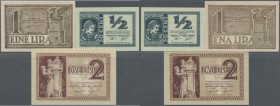 Yugoslavia: Hranilnica Ljubljanske Pokrajine / Sparkasse der Provinz Laibach set with 3 BAnknotes 1/2, 1 and 2 Lira 1944, P.R16-R18 in perfect UNC con...