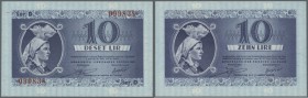 Yugoslavia: Hranilnica Ljubljanske Pokrajine / Sparkasse der Provinz Laibach 10 Lir 1944, P.R20 in perfect UNC condition