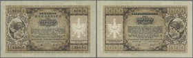 Yugoslavia: Hranilnica Ljubljanske Pokrajine / Sparkasse der Provinz Laibach 1000 Lir 1944, P.R24, tiny dint at lower left corner and soft edge bend a...