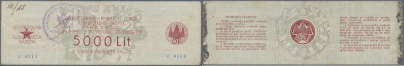 Yugoslavia: Slovenian Peoples Liberation Front 5000 Lit ND(1944), P.S108, severa...