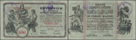 Yugoslavia: Committee of the Slovenian Government Liberty Front 500 Reichsmark 1943, P.S122, tiny pinhole at lower left border, some folds, small graf...