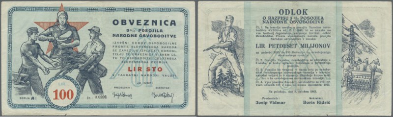 Yugoslavia: Committee of the Slovenian Government Liberty Front 100 Lir 1943, P....
