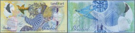 Kazakhstan: HYBRID Test Note ”Bluebird” on Durasafe substrate by Landqart Switzerland with different types of windows, intaglio print, watermark, cond...