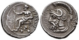 Cilicia. Tarso. Estátera. 379-374 a.C. Pharnabazes. (Sng París-2). (Sng Levante-73). Anv.: Baal desnudo de cintura para arriba, sentado sobre trono a ...