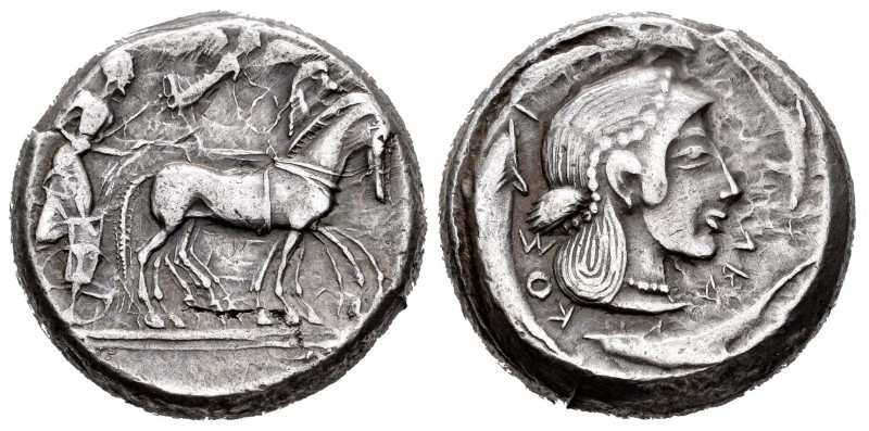 Sicilia. Siracusa. Tetradracma. 485-466 a.C. (Pozzi-558). (Cy-897). Anv.: Anepíg...