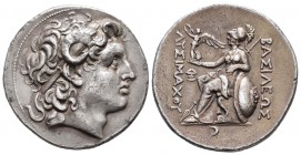 Reino de Tracia. Lisímaco. Tetradracma. 323-281 a.C. (Gc-6816 variante). (Thomson-49). (Müller-399). Anv.: Cabeza de Alejandro III Magno diademada a d...