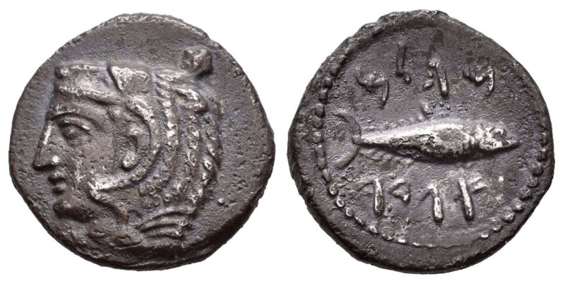 Gadir. Hemidracma. Último tercio siglo III a.C. Cádiz. (Abh-631 variante). (Acip...