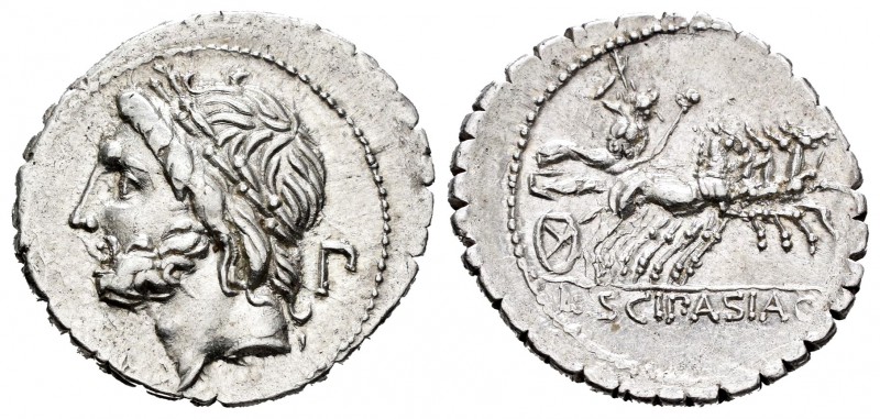 Cornelia. Denario. 106 a.C. Roma. (Ffc-615). (Cal-476). Anv.: Cabeza laureada de...
