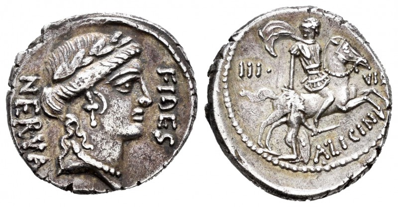 Licinia. Denario. 47 a.C. Roma. (Ffc-808). (Craw-454-1). (Cal-894). Anv.: Cabeza...