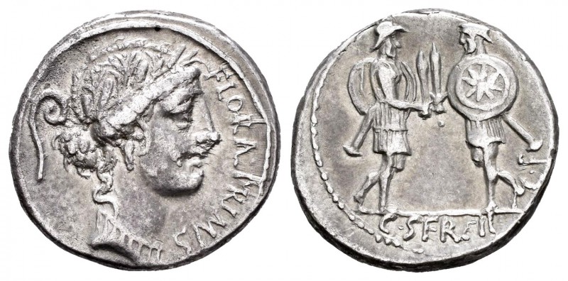Servilia. Denario. 57 a.C. Roma. (Ffc-1123). (Craw-423/1). Anv.: Cabeza laureada...
