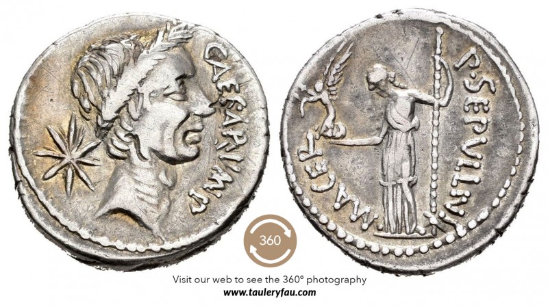 Julio César. Denario. 44 a.C. Roma. (Ffc-37). (Craw-480/5b). Anv.: Cabeza laurea...