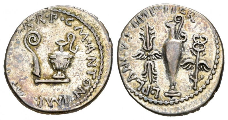 Marco Antonio. Denario. 40 a.C. Ceca volante. (Ffc-29). (Craw-522/4). (Cal-1031)...