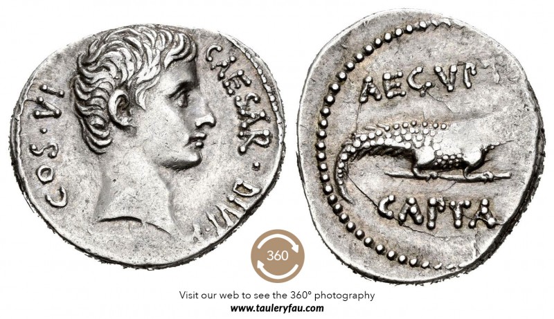 Augusto. Denario. 28-27 a.C. Incierta. (Ffc-3). (Ric-545). (Cal-689). Anv.: Cabe...