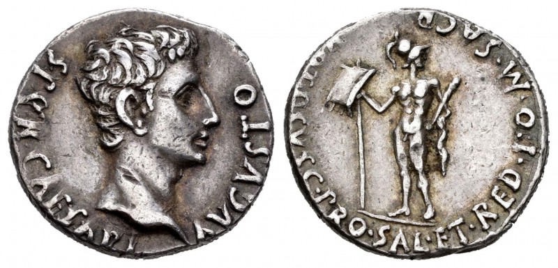 Augusto. Denario. 18-16 a.C. Colonia Patricia (Córdoba). (Ffc-223). (Ric-150a). ...