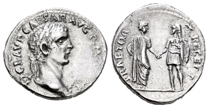 Claudio I. Denario. 41-42 d.C. Roma. (Spink-1847). (Ric-12). (Seaby-78). Anv.: T...