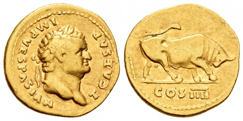 Tito. Áureo. 75 d.C. Roma. (Spink-2415). (Ric-181). (Cal-731). Anv.: T CAESAR IM...