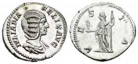 Julia Domna. Denario. 213 d.C. Roma. (Spink-7108). (Ric-390). Rev.: VESTA. Vesta en pie a izquierda con paladio y cetro. Ag. 3,25 g. Brillo original. ...