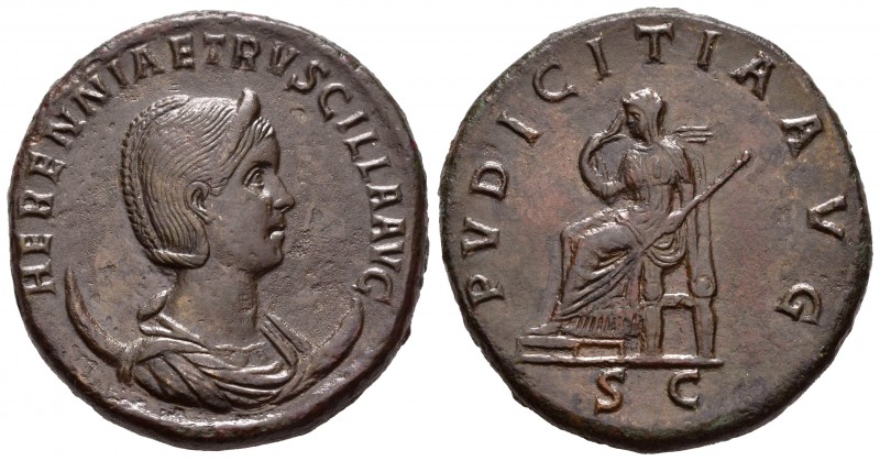 Herenia Etruscila. Doble sestercio. 250 d.C. Roma. (Spink-9502). (Ric-136a). (Ch...