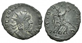 Laeliano. Antoniniano. 269 d.C. Moguntiacum. (Spink-11111). (Ric-9). Rev.: VICTORIA AVG. Victoria avanzandoa derecha con corona y palma. Ag. 2,67 g. M...