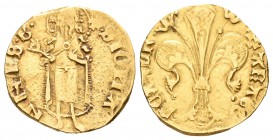 Corona de Aragón. Enrique de Castilla. Florín. Barcelona. (Cru-786 de Alfonso IV). (Cr C.G-3032). (Cr Comas-116). Anv.: ·SIOHA-NNES·B. Rev.: +ARAGO-RE...