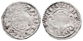 Reino de Navarra. Sancho VI (1150-1194). Dinero. Navarra. (Ros-3.8.1 nº4). (Cru-222). Ve. 94,00 g. Con las "S" tumbadas y estrellas de cinco puntas en...
