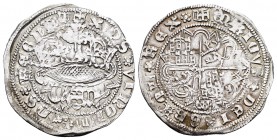 Reino de Castilla y León. Enrique IV (1454-1474). 1 real. Segovia. (Bautista-905). Ag. 3,36 g. Probablemente cruz rectificada sobre acueducto al comie...