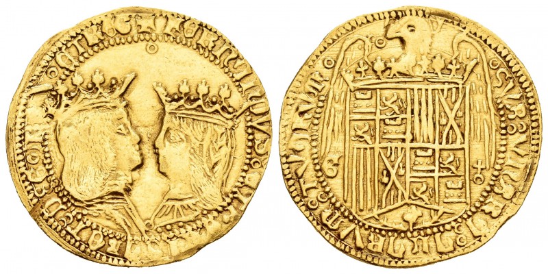 Fernando e Isabel (1474-1504). Doble excelente. Granada. (Cal-49 variante). (Tau...