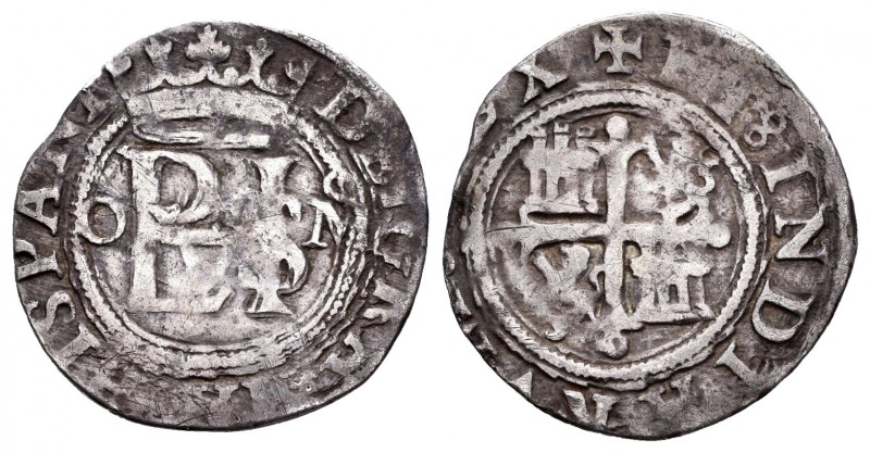 Felipe II (1556-1598). 1/2 real. México. O. (Cal-718). Ag. 1,46 g. Muy escasa. M...