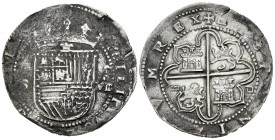 Felipe II (1556-1598). 8 reales. Sevilla. (Cal-235). Ag. 26,01 g. Ensayador d cuadrada en reverso. MBC-/MBC+. Est...300,00. 

Philip II (1556-1598)....