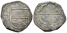 Felipe III (1598-1621). 4 reales. (161)3. Toledo. C. (Cal-294). Ag. 12,94 g. Visible el último dígito de la fecha. Rara. MBC+. Est...220,00. 

Phili...