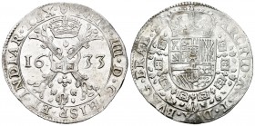 Felipe IV (1621-1665). Patagón. 1633. Amberes. (Vanhoudt-645.AN). (Vti-939). Ag. 28,05 g. Rayitas en anverso. Restos de brillo original. EBC-. Est...2...