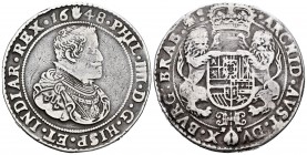 Felipe IV (1621-1665). Doble ducatón. 1648. Amberes. (Vanhoudt-642.AN P2). (Vti-1265). Ag. 63,95 g. Muy rara. MBC+. Est...1400,00. 

Philip IV (1621...