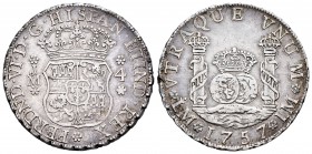 Fernando VI (1746-1759). 4 reales. 1757. Lima. JM. (Cal-413). Ag. 13,39 g. Rara. MBC+. Est...400,00. 

Ferdinand VI (1746-1759). 4 reales. 1757. Lim...