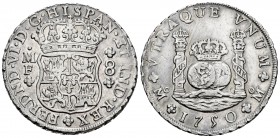 Fernando VI (1746-1759). 8 reales. 1750. México. MF. (Cal-325). Ag. 26,88 g. MBC+. Est...250,00. 

Ferdinand VI (1746-1759). 8 reales. 1750. México....