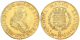 Fernando VI (1746-1759). 8 escudos. 1755. Lima. JM. (Cal-55). (Cal onza-582). Au. 26,92 g. Cruz bajo el toisón. Rara. EBC. Est...2800,00. 

Ferdinan...