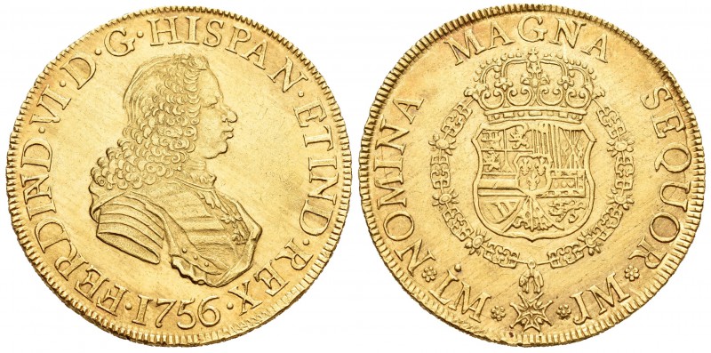 Fernando VI (1746-1759). 8 escudos. 1756/5. Lima. JM. (Cal-23). (Cal onza-583). ...