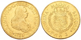 Fernando VI (1746-1759). 8 escudos. 1759. Popayán. J. (Cal-49). (Cal onza-612). Au. 26,87 g. Muy escasa. MBC+. Est...2000,00. 

Ferdinand VI (1746-1...