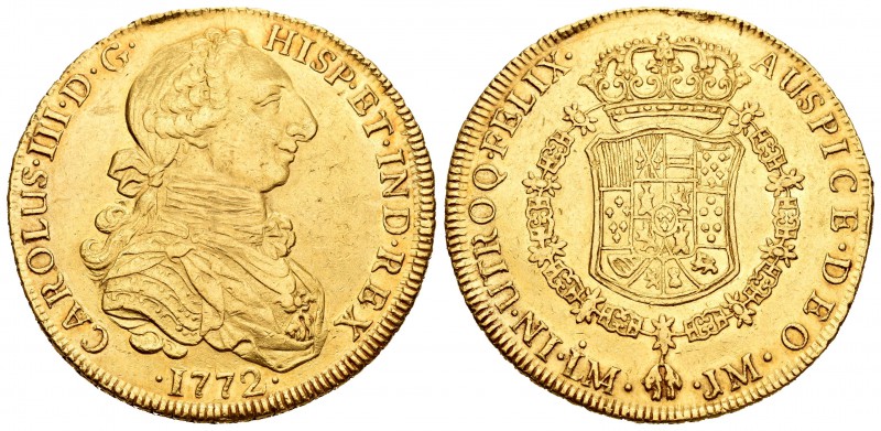 Carlos III (1759-1788). 8 escudos. 1772. Lima. M. (Cal-26). (Cal onza-693). Au. ...