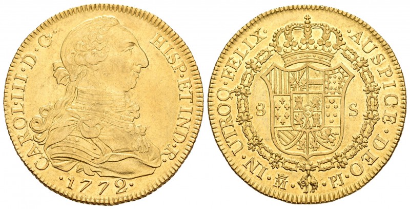 Carlos III (1759-1788). 8 escudos. 1772. Madrid. PJ. (Cal-51). (Cal onza-720). A...
