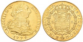 Carlos III (1759-1788). 8 escudos. 1779. Madrid. PJ. (Cal-60). Au. 27,00 g. Parte de brillo original. Muy rara. EBC/EBC+. Est...2400,00. 

Charles I...