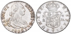 Carlos IV (1788-1808). 4 reales. 1808. Madrid. FA. (Cal-834). Ag. 13,33 g. Escasa en esta conservación. EBC-. Est...175,00. 

Charles IV (1788-1808)...