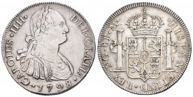 Carlos IV (1788-1808). 8 reales. 1798. Guatemala. M. (Cal-629). Ag. 26,92 g. Escasa. MBC+/EBC-. Est...320,00. 

Charles IV (1788-1808). 8 reales. 17...