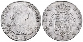 Carlos IV (1788-1808). 8 reales. 1808. Madrid. AI. (Cal-677). Ag. 26,81 g. Rara en esta conservación. EBC+. Est...500,00. 

Charles IV (1788-1808). ...
