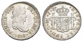 Fernando VII (1808-1833). 1/2 real. 1818. Lima. JP. (Cal-1312). Ag. 1,73 g. Rara en esta conservación. EBC+/SC-. Est...160,00. 

Ferdinand VII (1808...