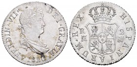 Fernando VII (1808-1833). 2 reales. 1820. Madrid. CJ. (Cal-922). Ag. 5,93 g. Parte de brillo original. Escasa. EBC. Est...180,00. 

Ferdinand VII (1...