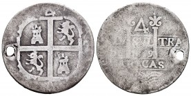 Fernando VII (1808-1833). 4 reales. 1819. Caracas. BS. (Cal-705). Ag. 8,80 g. Agujero. Muy rara. BC. Est...600,00.

Ferdinand VII (1808-1833). 4 rea...
