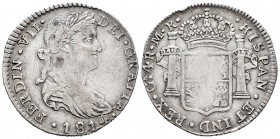 Fernando VII (1808-1833). 4 reales. 1814. Guadalajara. MR. (Cal-718). Ag. 13,14 g. Vanos típicos de la serie, aun así buen ejemplar. Muy escasa. MBC+....